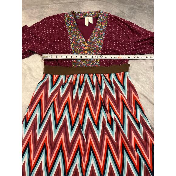 Matilda Jane Paint by Numbers Dress Women Large Artsy Cotton Hippie Boho Midi - Picture 3 of 7